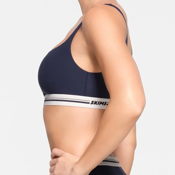 SKIMS Navy Logo Band Bralette - Picture 3 of 11